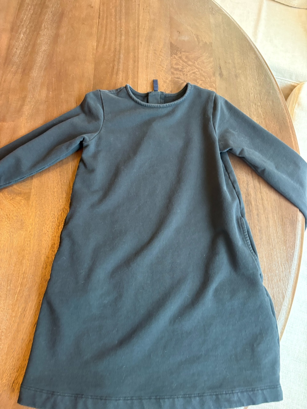 Primary Black Long Sleeve Tunic Dress